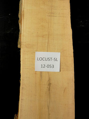 Locust live edge wood slab for sale for desks, tables, designer wall treatments, other. Item #Locust-SL-12-053