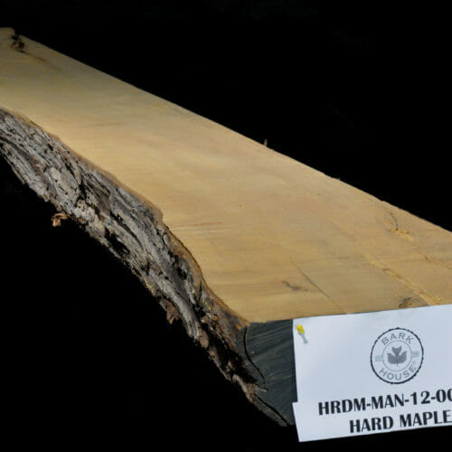 Live edge wood slab maple mantle for sale at Bark House #HRDM-MAN-12-00