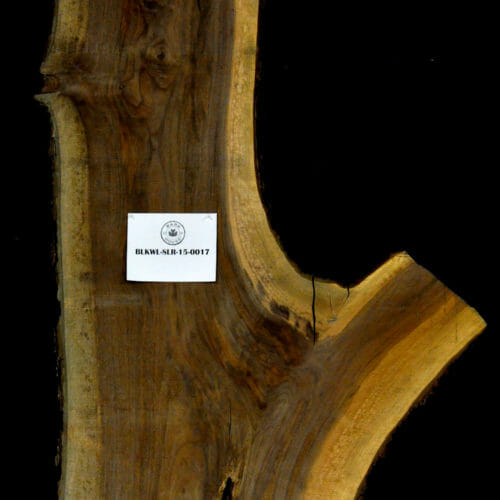 Black Walnut live edge wood slab for sale for desks, tables, designer wall treatments, other. Item #BKWL-SLR-15-0017
