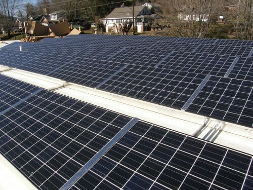 Solar Panels power the complete Poplar Bark Shingle manufacturing process at Highland Craftsmen