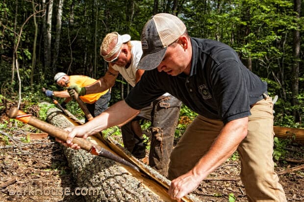 Bark House expert crew Peeling bark