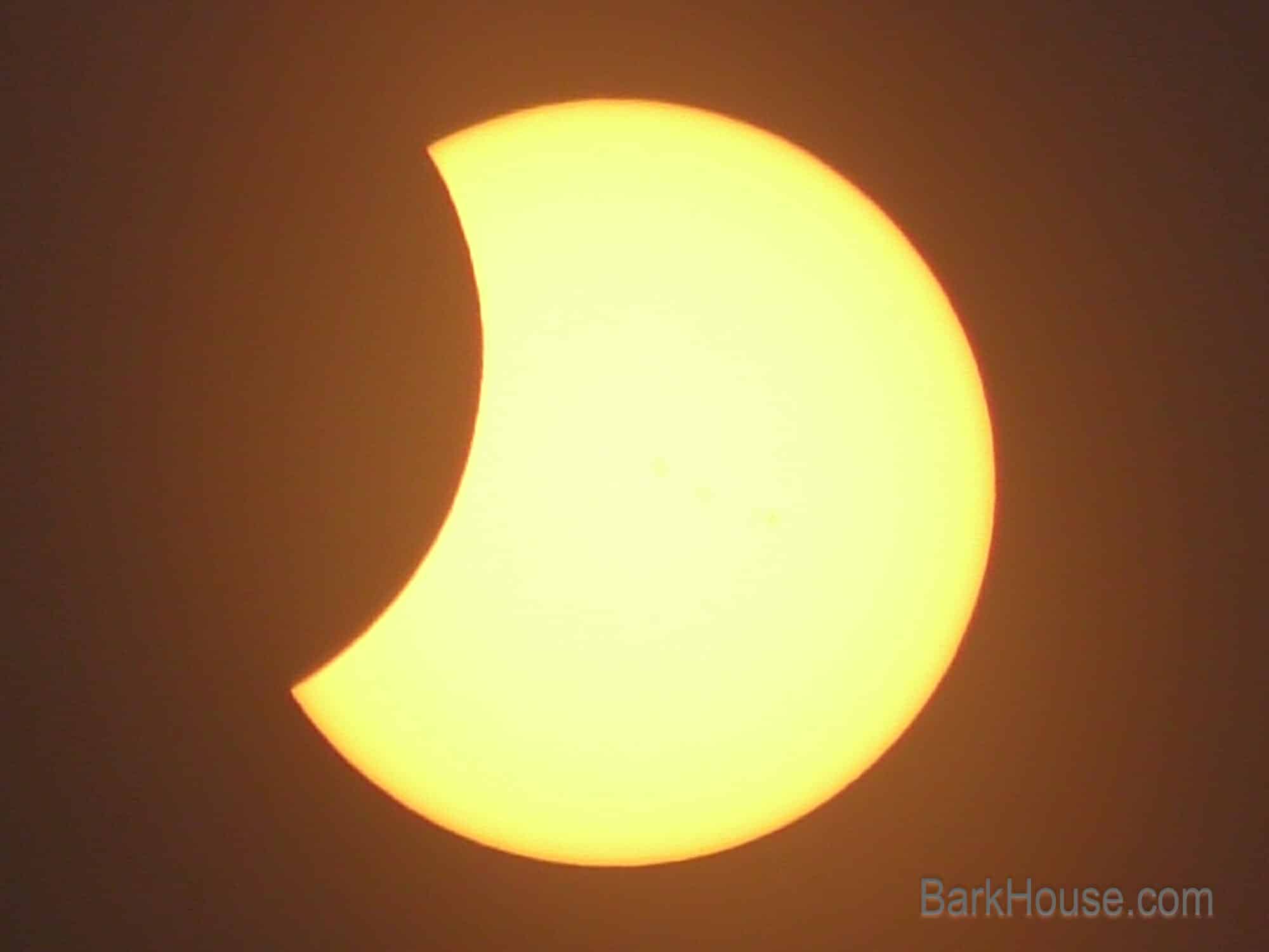 Bark House, original manufacturer of the Poplar Bark Shingle, took a picture of the solar eclipse on August 21, 2017.