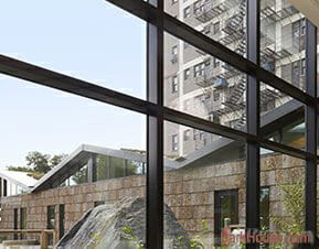 Bark House brand poplar bark on the interior and exterior of day car center building