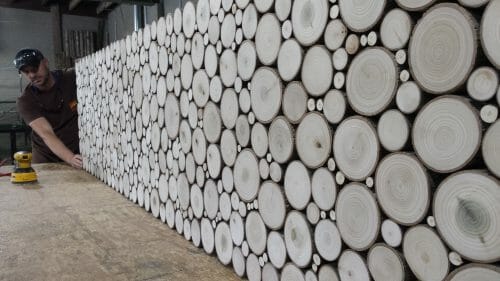 Bark House Poplar Pole End Cuts decorative wall panels - Uniform cut
