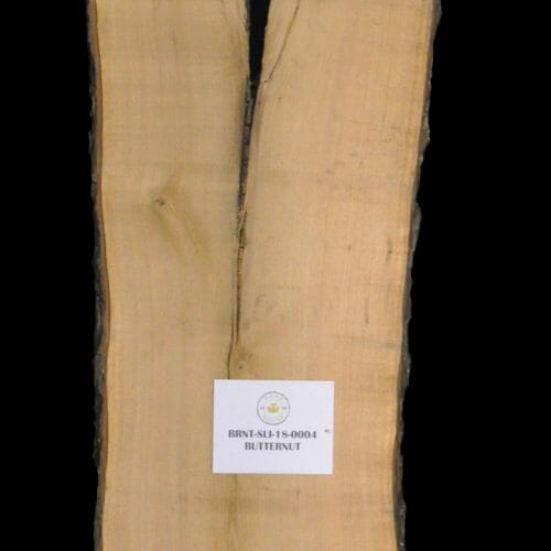Butternet live edge wood slab for sale at Highland Craftsmen Bark House BRNT-SLI-18-0004