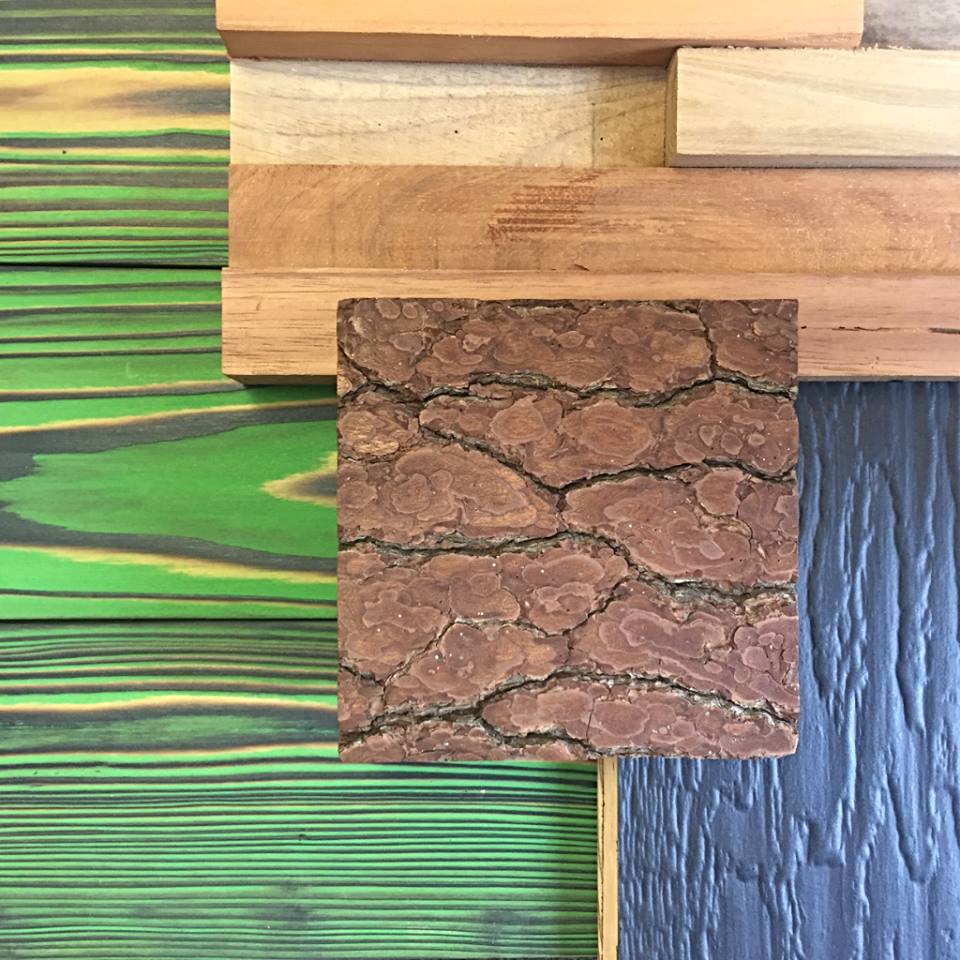 Caragreen - Raleigh - product vignette featuring Bark House's NEW product: Rough Pine Sanded & Lacquered
