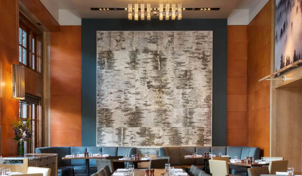 Bark House White Birch Wall Covering Panel at the Ritz Carlton Avon CO
