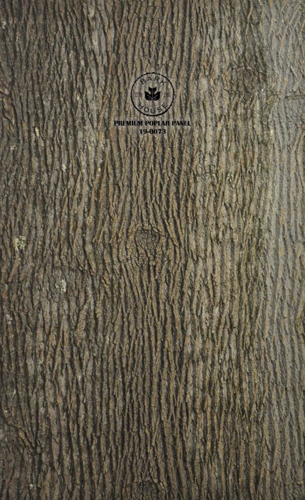 Sheets of large poplar bark wall covering panels are available for purchase from Bark House. PRE-19-0073