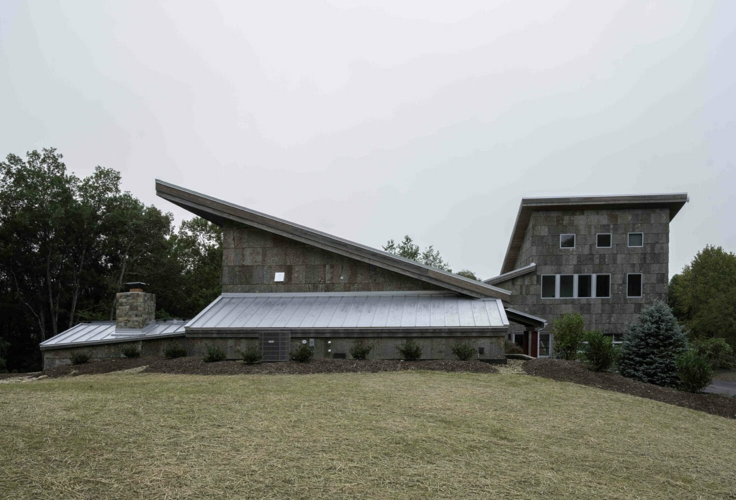 Tab Architects home in Hendersonville NC | Bark House Exterior Poplar Bark Shingles